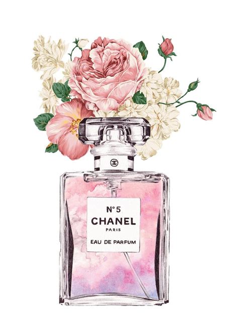 chanel perfume flower print